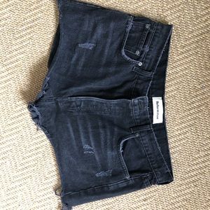 Reformation black denim shorts